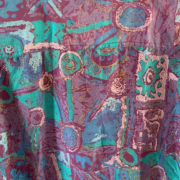 In Private vintage 90s bold print long sleeve silk blouse size medium - Picture 7 of 7